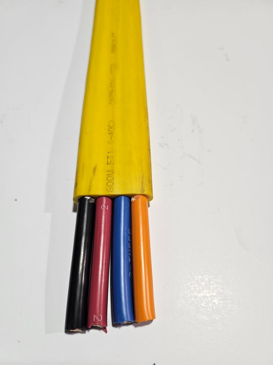 Yellow Flat Ribbon 4-conductor 8-gauge per ft